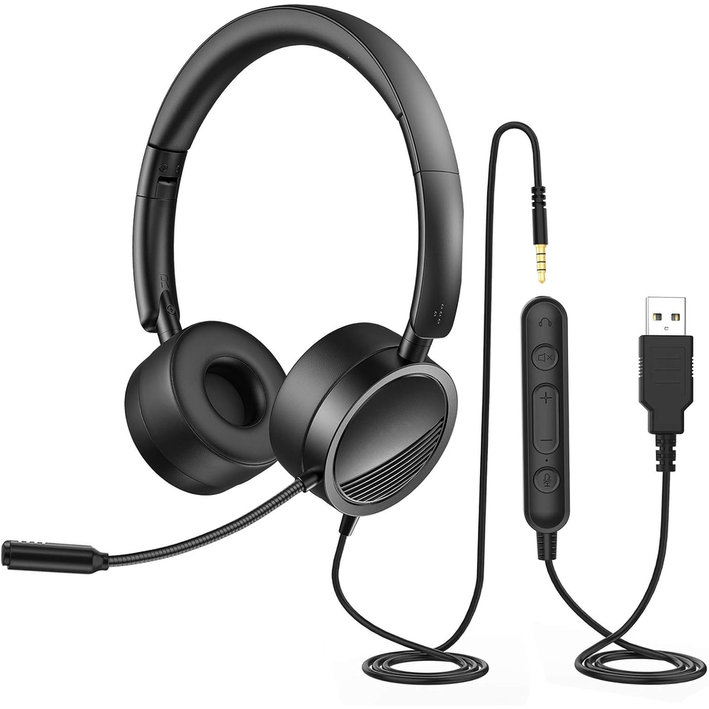 Computer Headset with Noise Cancelling Microphone
