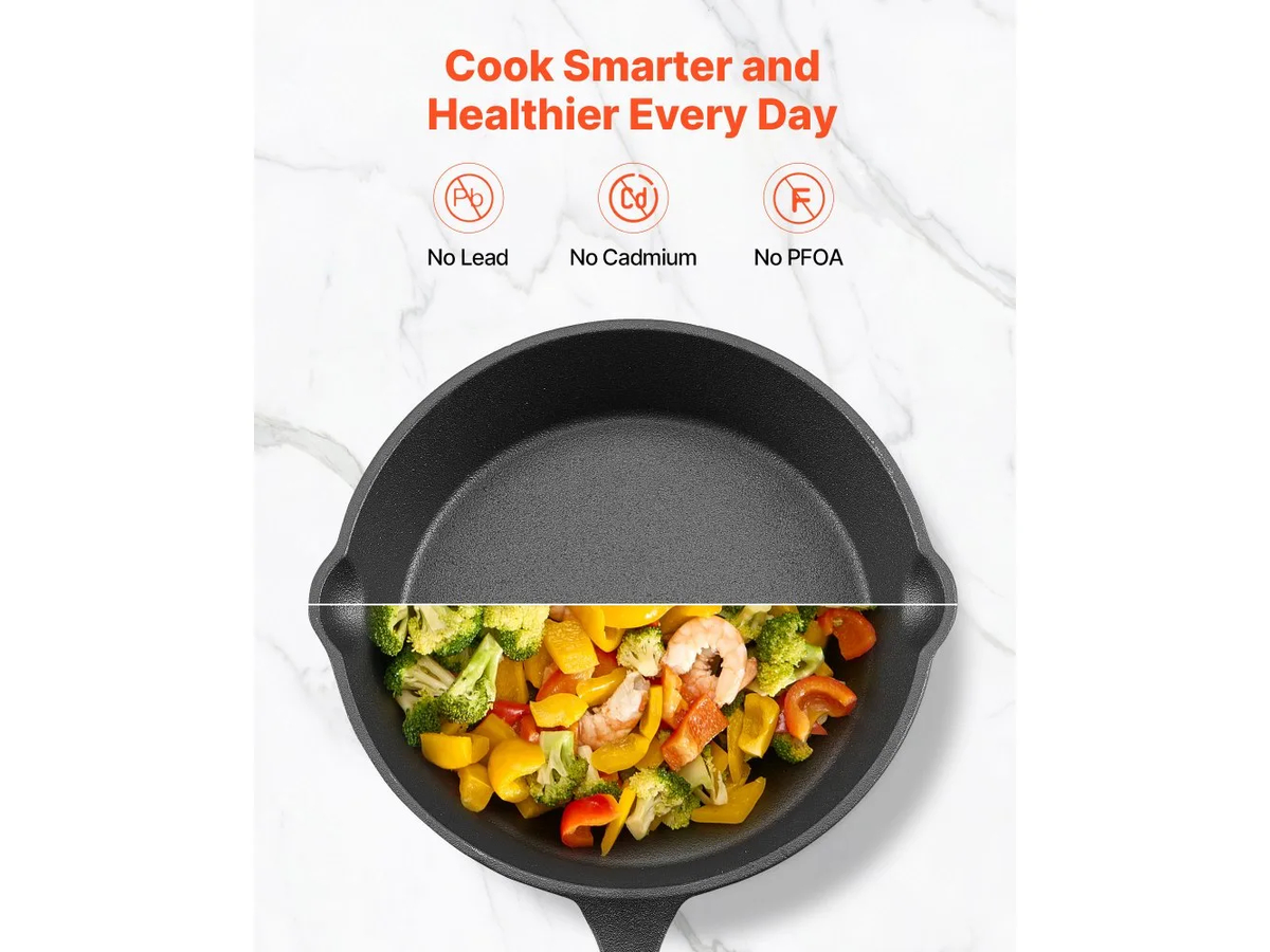 Cast Iron Skillet Set Frying Pan Set with Silicone Handle Covers