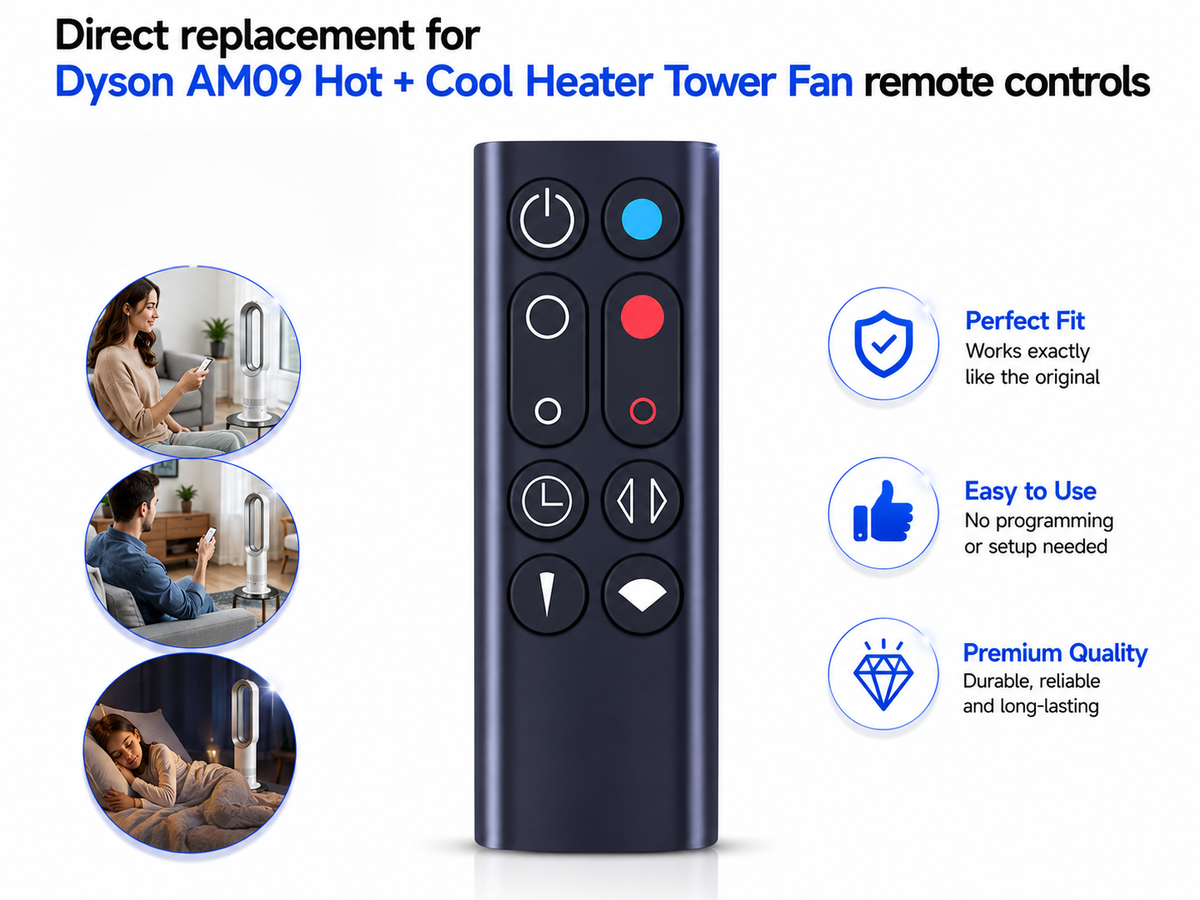 Remote Control for Dyson AM09 Replacement Remote for Dyson AM09 Hot + Cool Heater Fan