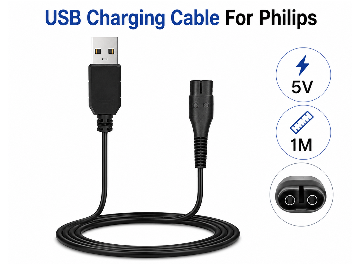 Philips Shaver Charger Cable USB Charging Cable Compatible with Philips Norelco & OneBlade Shavers