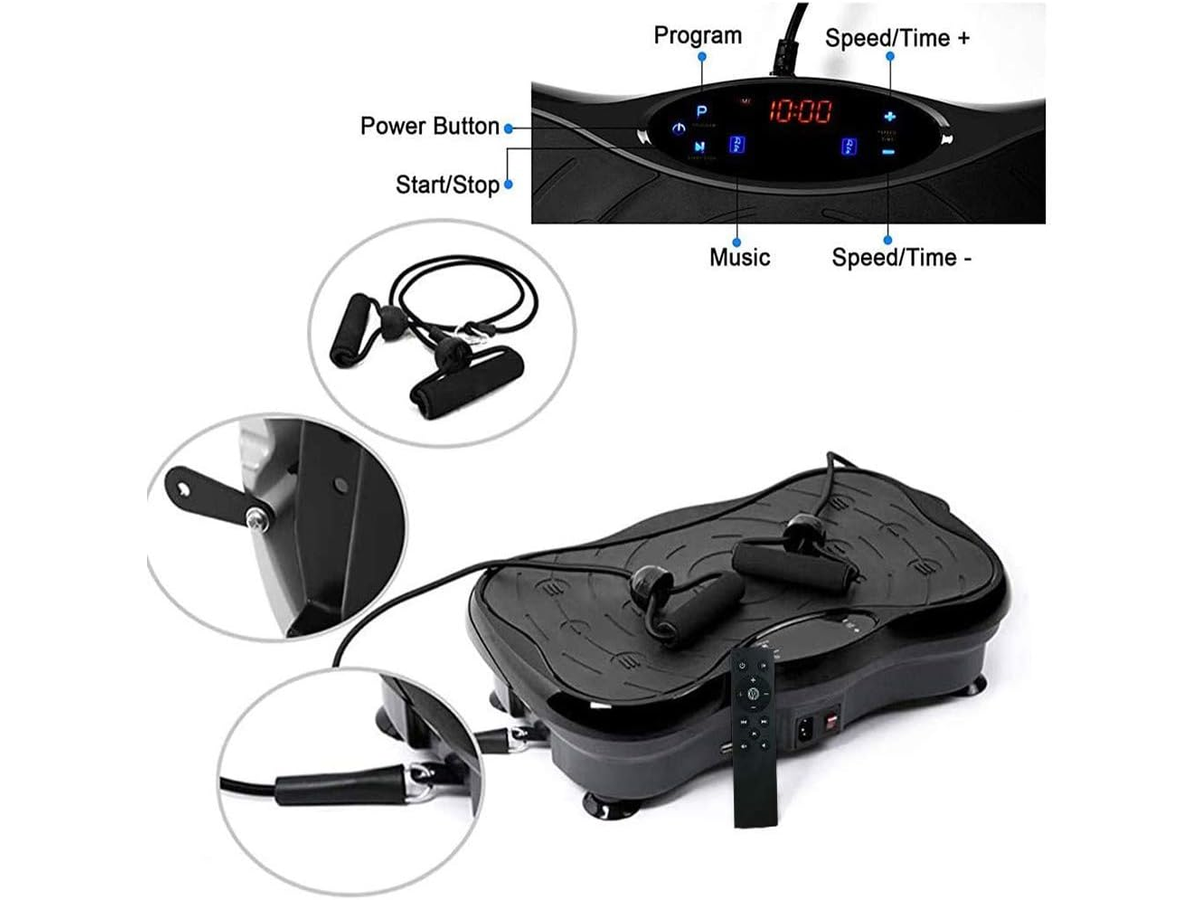 Vibration Plate Exercise Machine with Remote and Resistance Bands