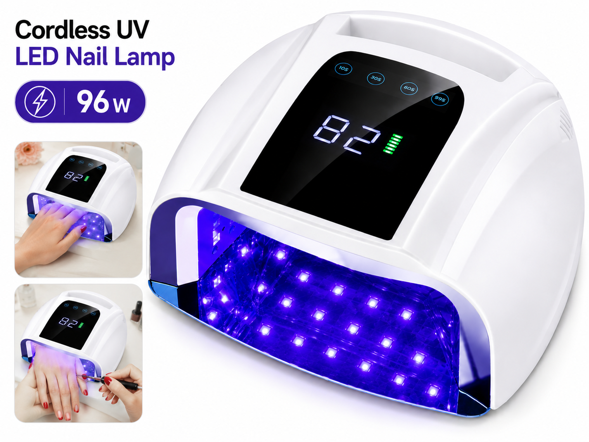 Cordless UV LED Nail Lamp 96W Rechargeable Cordless UV LED Nail Dryer with Auto Sensor