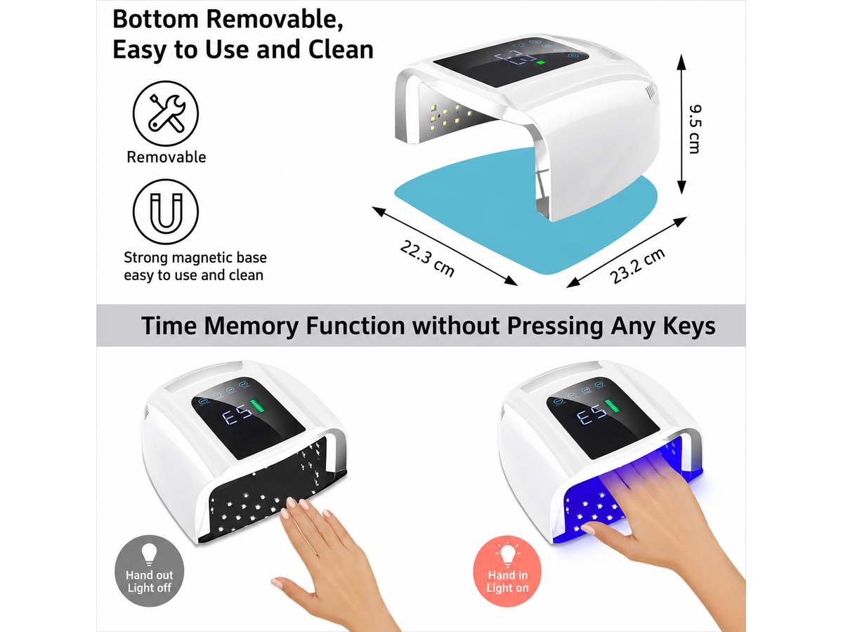 Cordless UV LED Nail Lamp 96W Rechargeable Cordless UV LED Nail Dryer with Auto Sensor