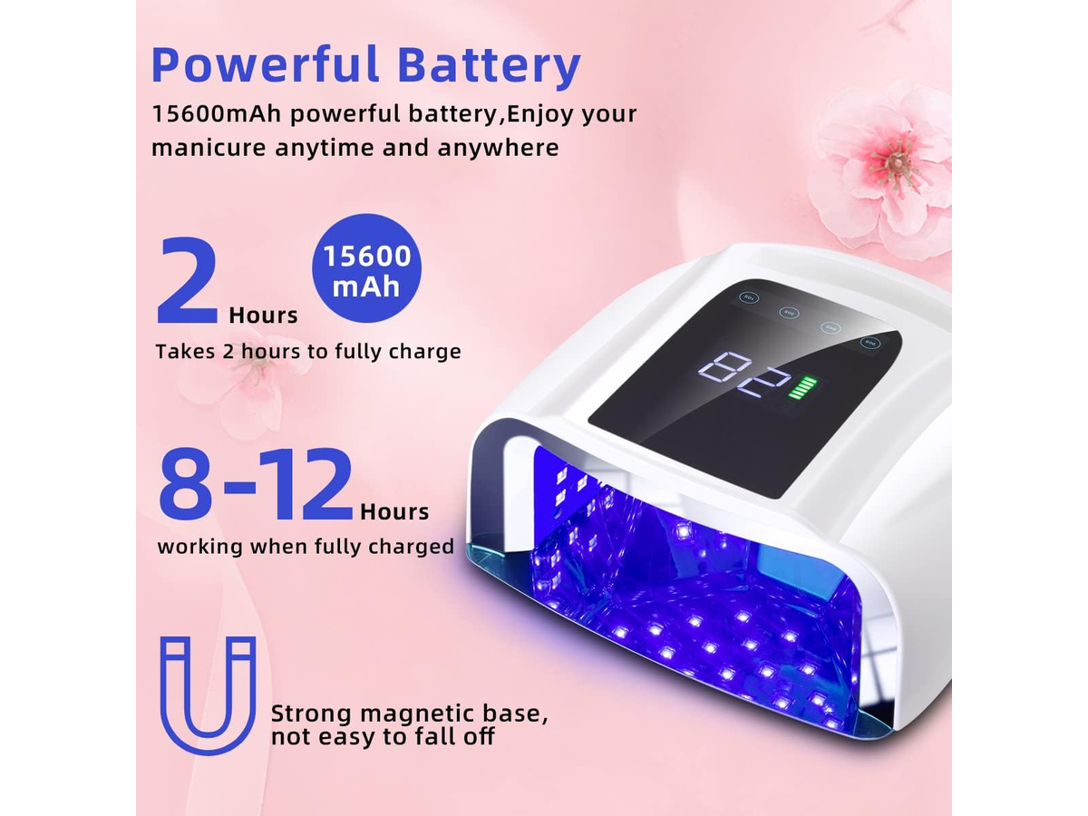 Cordless UV LED Nail Lamp 96W Rechargeable Cordless UV LED Nail Dryer with Auto Sensor