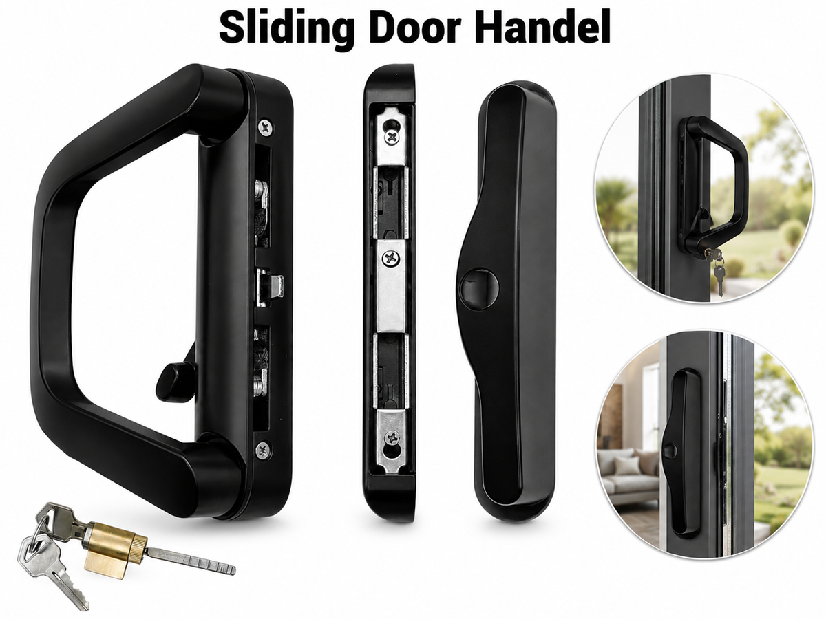 Sliding Door Handle Heavy Duty Patio Door Handle Set with Mortise Lock