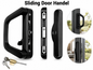 Sliding Door Handle Heavy Duty Patio Door Handle Set with Mortise Lock