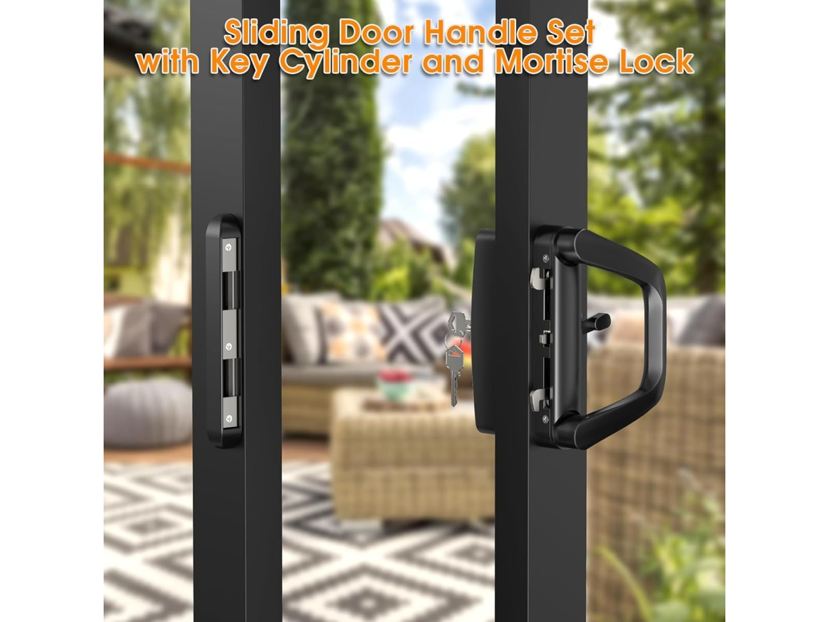 Sliding Door Handle Heavy Duty Patio Door Handle Set with Mortise Lock