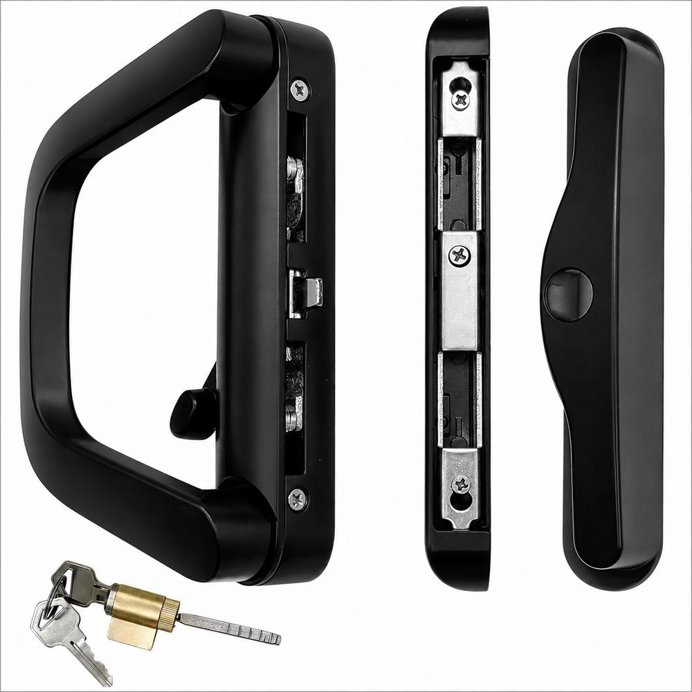 Sliding Door Handle Heavy Duty Patio Door Handle Set with Mortise Lock