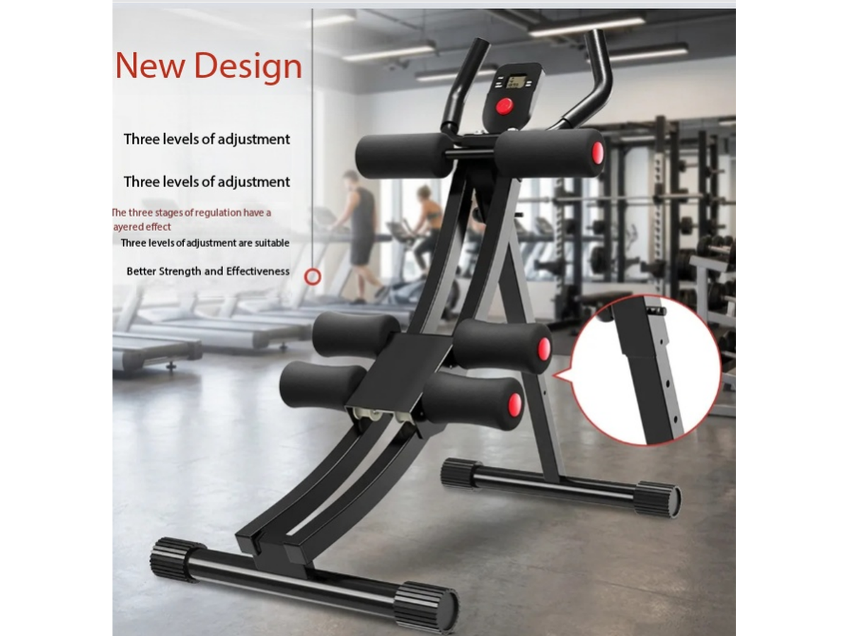 Ab Machine Abdominal Muscle Trainer with Resistance Bands & LCD Display