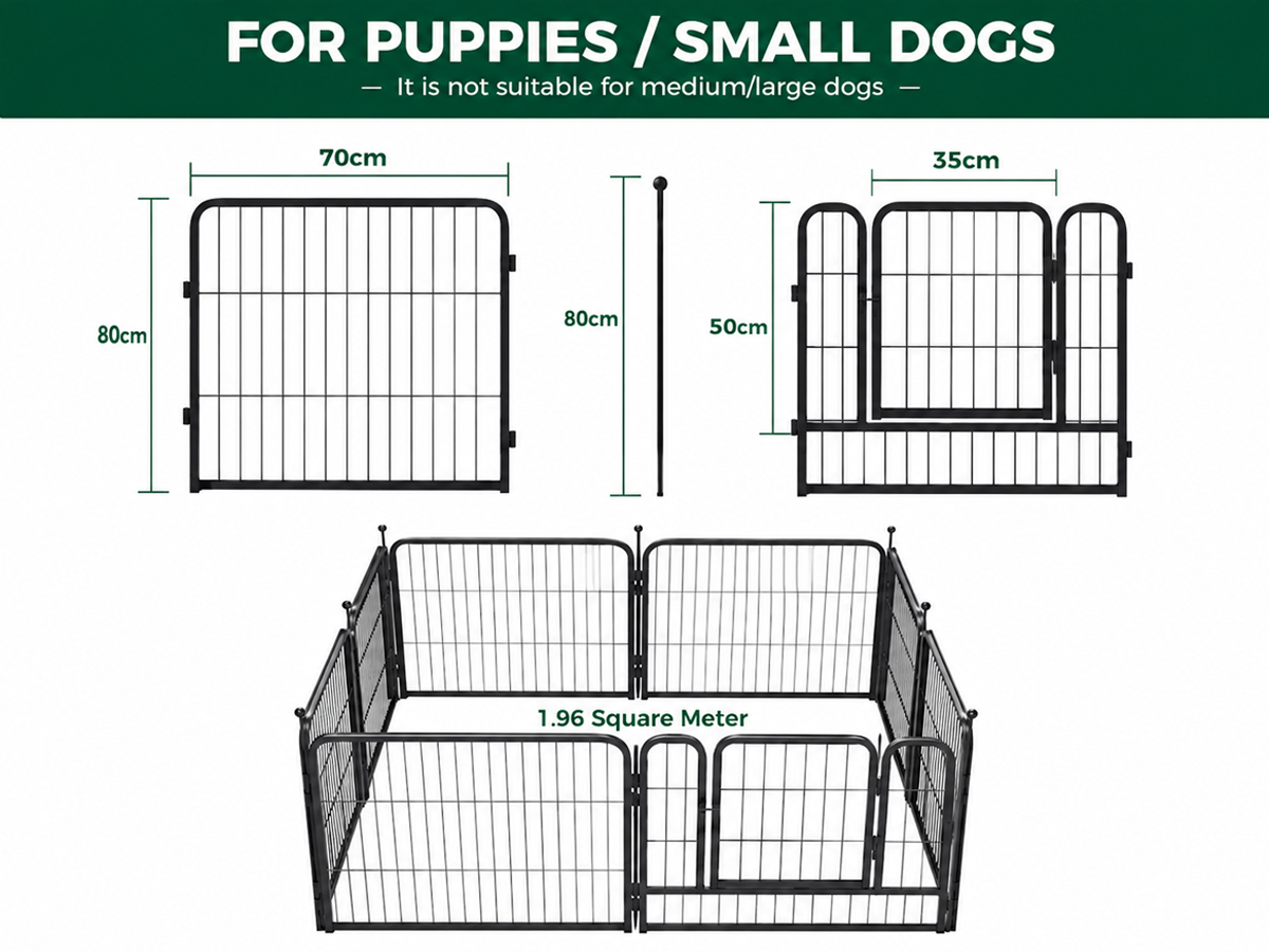 Foldable Dog Pet Playpen Metal Fence 8 Panel