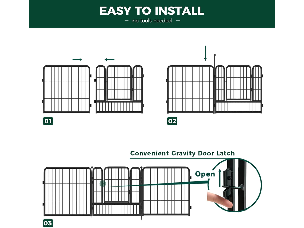 Foldable Dog Pet Playpen Metal Fence 8 Panel
