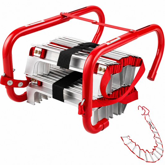13FT Retractable Fire Escape Ladder with Aluminium Alloy Rungs