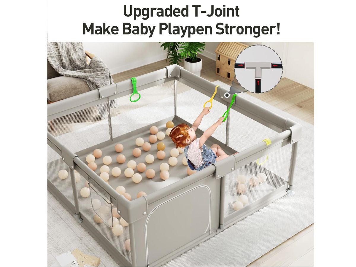 Portable Baby Playpen Fence Gate Wall Fence Barrier Play Gym Mat 150cm