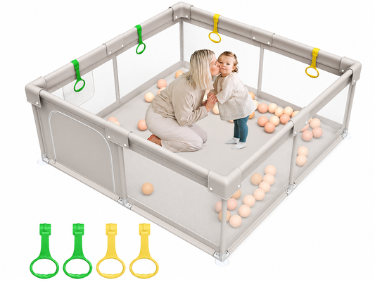 Portable Baby Playpen Fence Gate Wall Fence Barrier Play Gym Mat 150cm