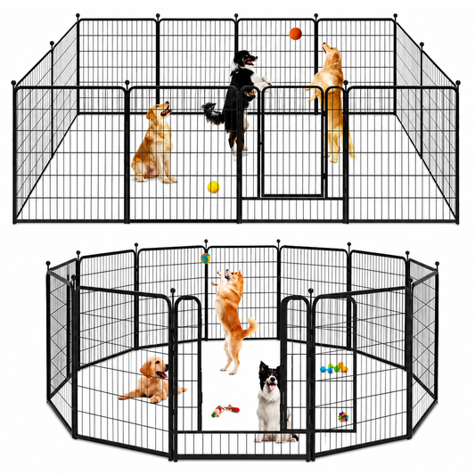 12 Panel Dog Playpen Pen with Gate for Indoor Outdoor Use