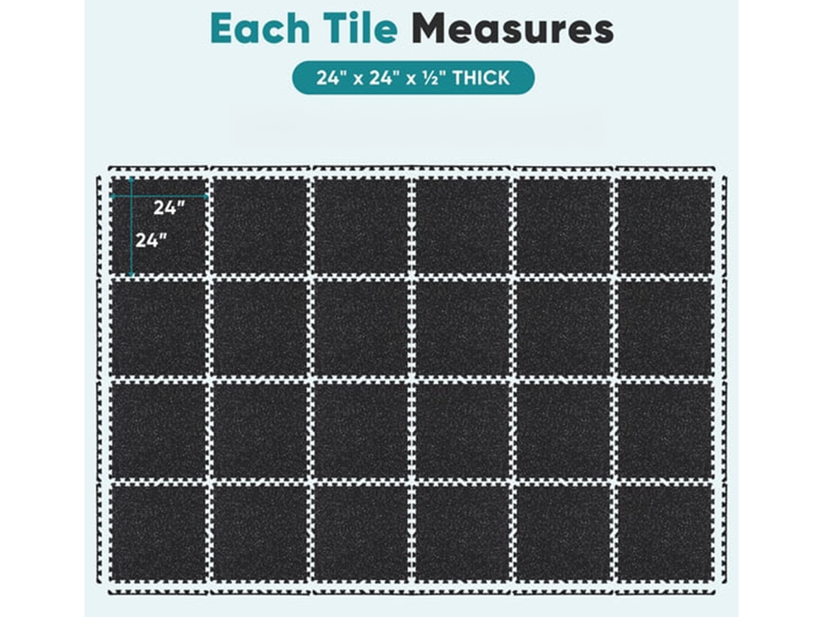 Gym Flooring Mats 6PCS 60 × 60 × 1.2 cm EVA Interlocking Exercise Floor Mats