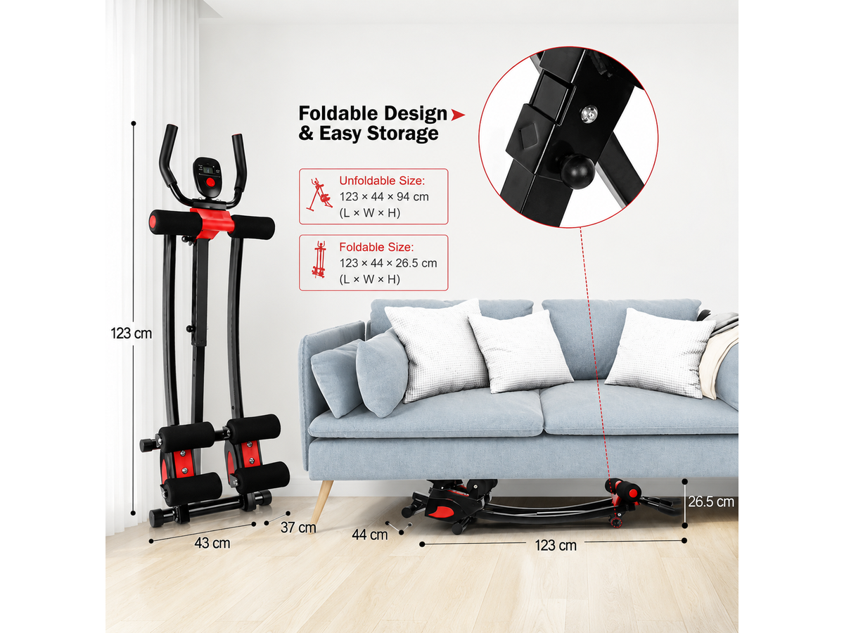 Abdominal Muscle Trainer Foldable Core Workout Machine with Resistance Bands