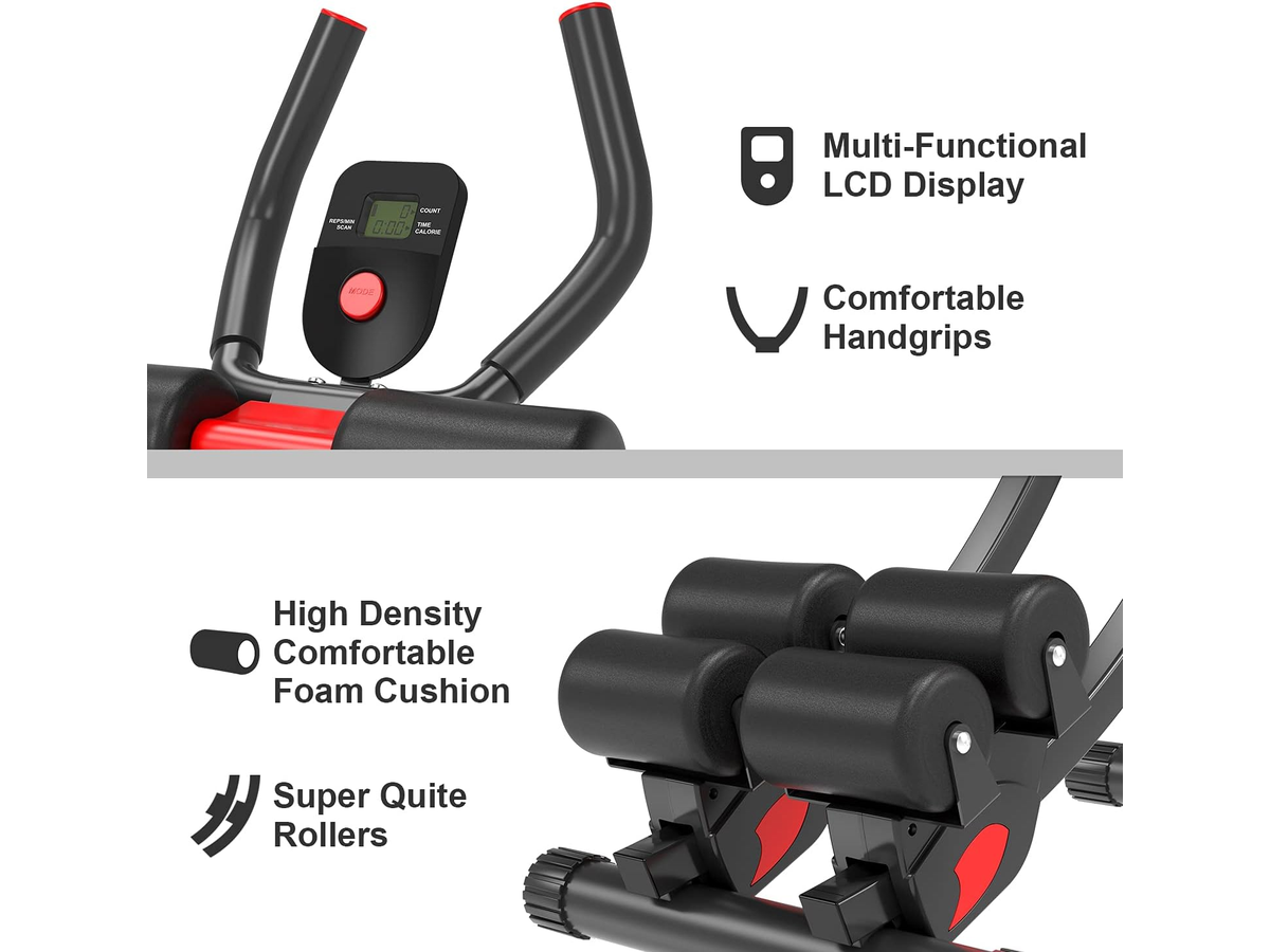 Abdominal Muscle Trainer Foldable Core Workout Machine with Resistance Bands