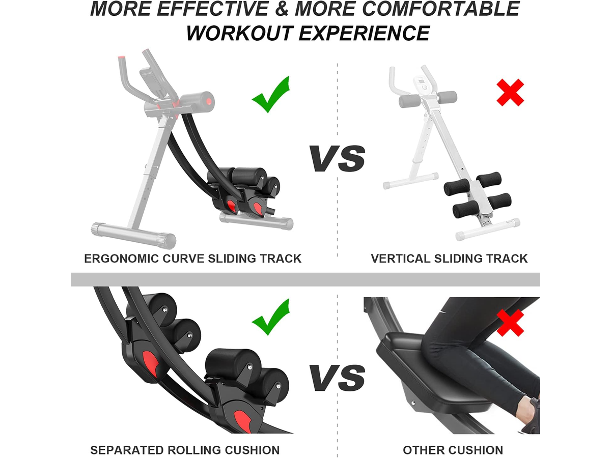 Abdominal Muscle Trainer Foldable Core Workout Machine with Resistance Bands