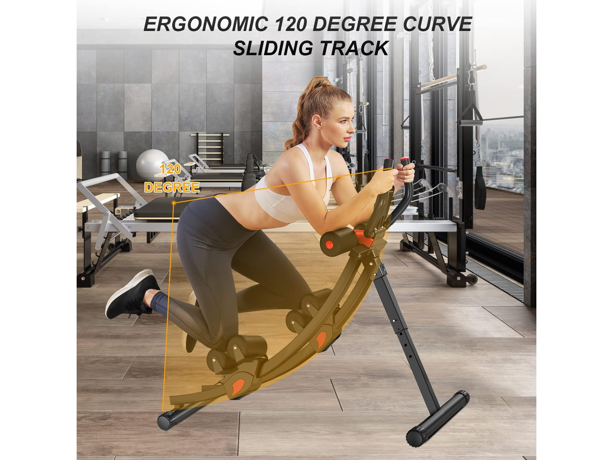 Abdominal Muscle Trainer Foldable Core Workout Machine with Resistance Bands