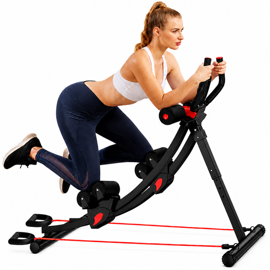 Abdominal Muscle Trainer Foldable Core Workout Machine with Resistance Bands