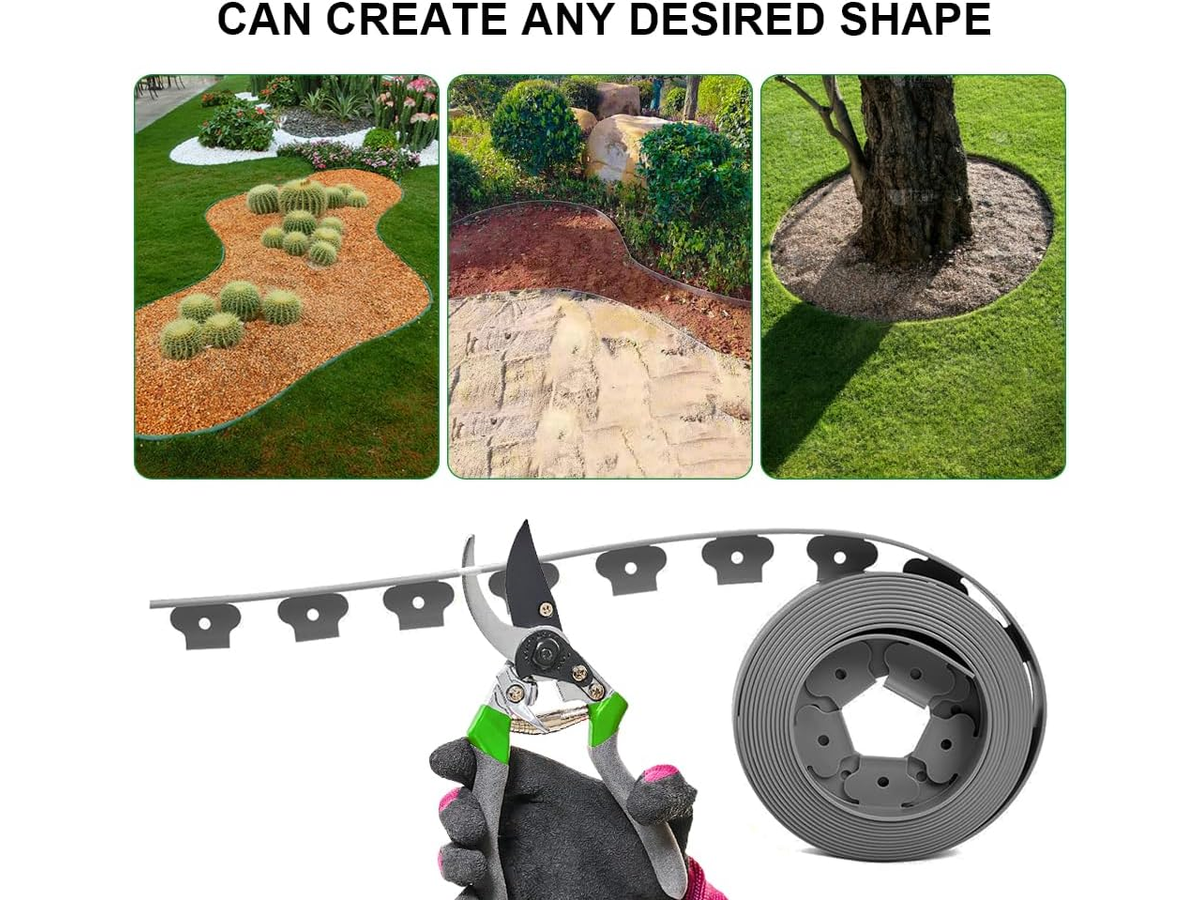 Flexible Garden Edging 10m with 30 Anchor Pegs for Landscaping