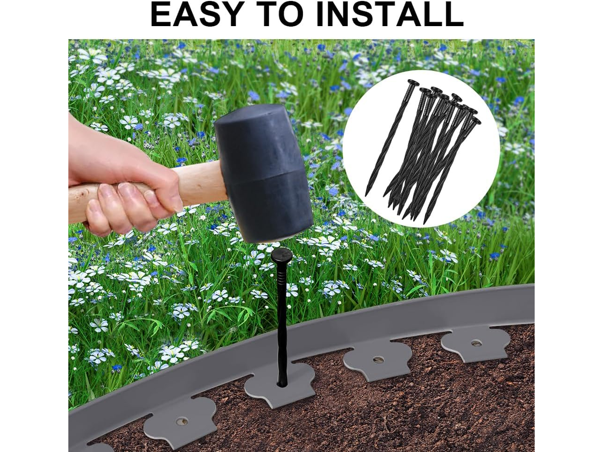 Flexible Garden Edging 10m with 30 Anchor Pegs for Landscaping