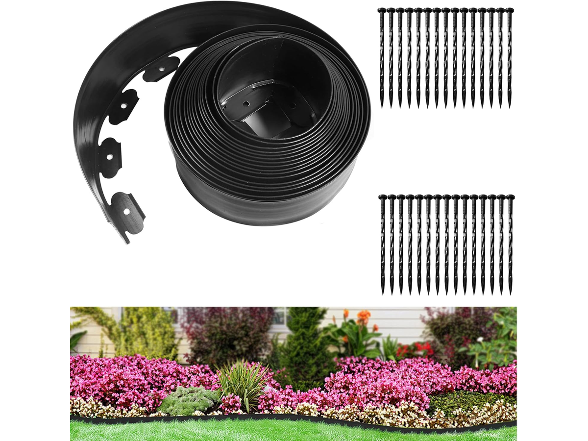 Flexible Garden Edging 10m with 30 Anchor Pegs for Landscaping