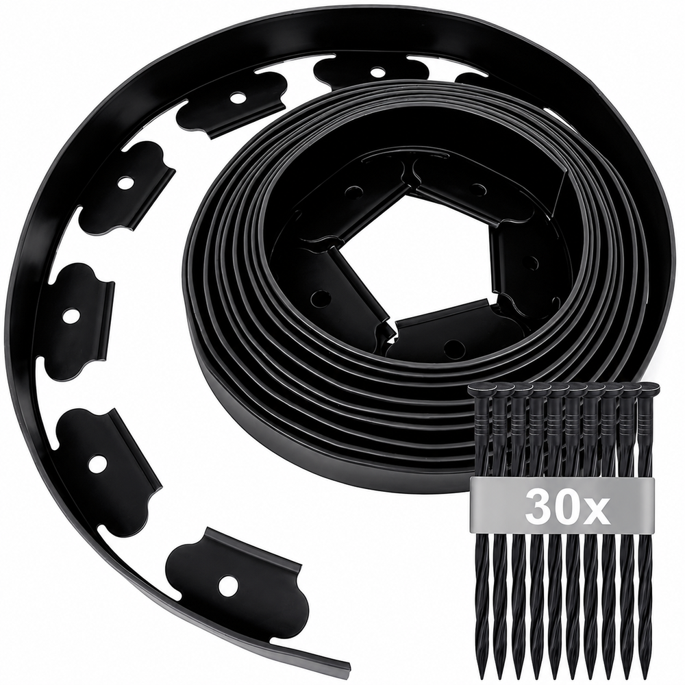 Flexible Garden Edging 10m with 30 Anchor Pegs for Landscaping