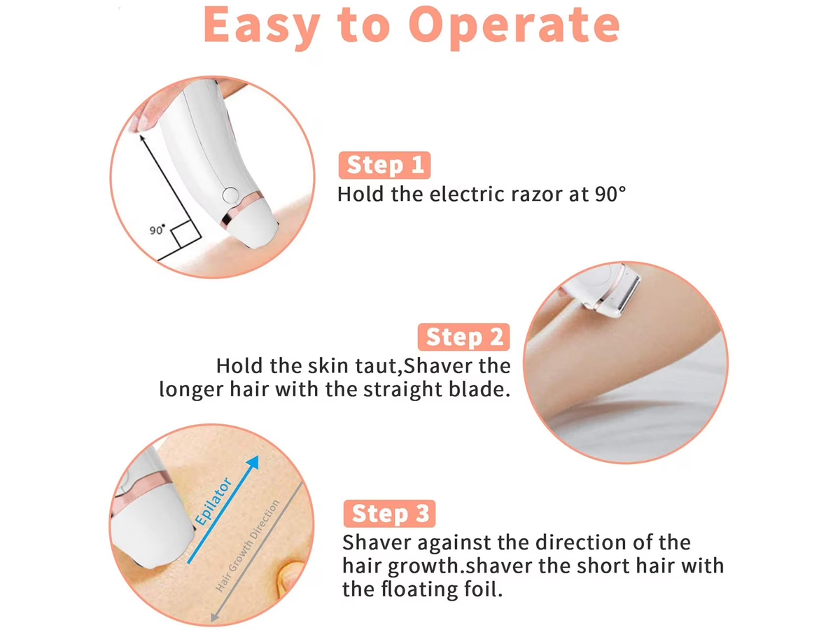 Womens Electric Razor 3 in 1 Rechargeable Wet & Dry Shaver with LED Display