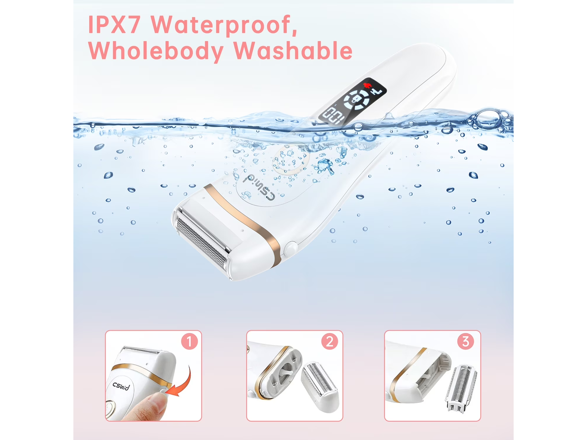 Womens Electric Razor 3 in 1 Rechargeable Wet & Dry Shaver with LED Display