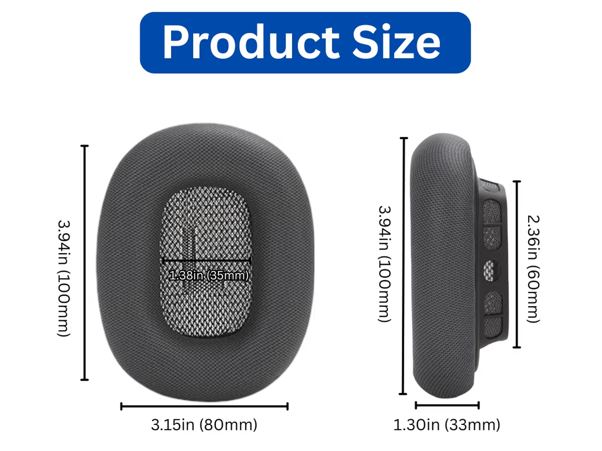 Ear Pads for Apple AirPods Max Replacement Memory Foam Magnetic Ear Cushions Gray