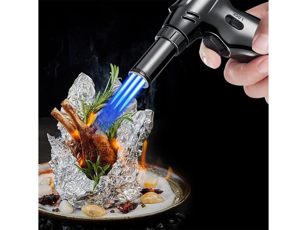 Butane Gas Blow Torch Adjustable Refillable Kitchen Torch for Cooking, BBQ, Baking & DIY