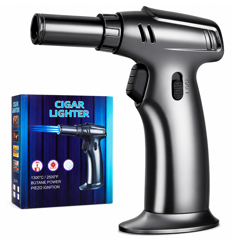 Butane Gas Blow Torch Adjustable Refillable Kitchen Torch for Cooking, BBQ, Baking & DIY