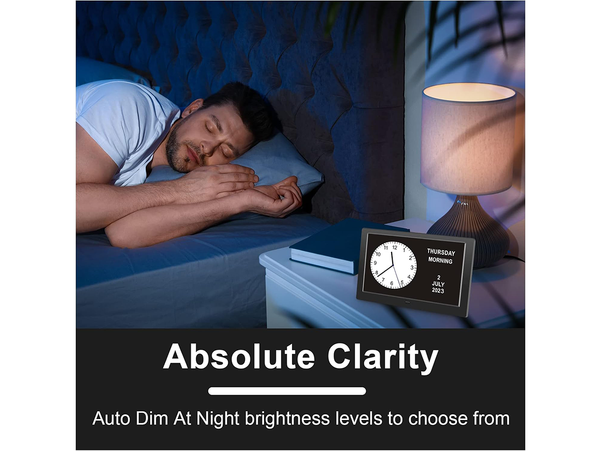 8" Dementia Calendar Clock Digital Alarm Clock