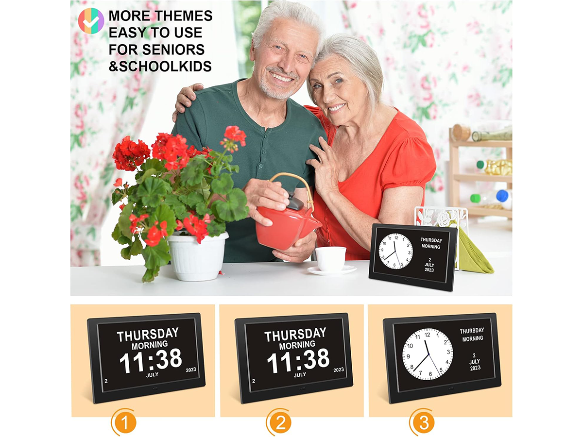 8" Dementia Calendar Clock Digital Alarm Clock