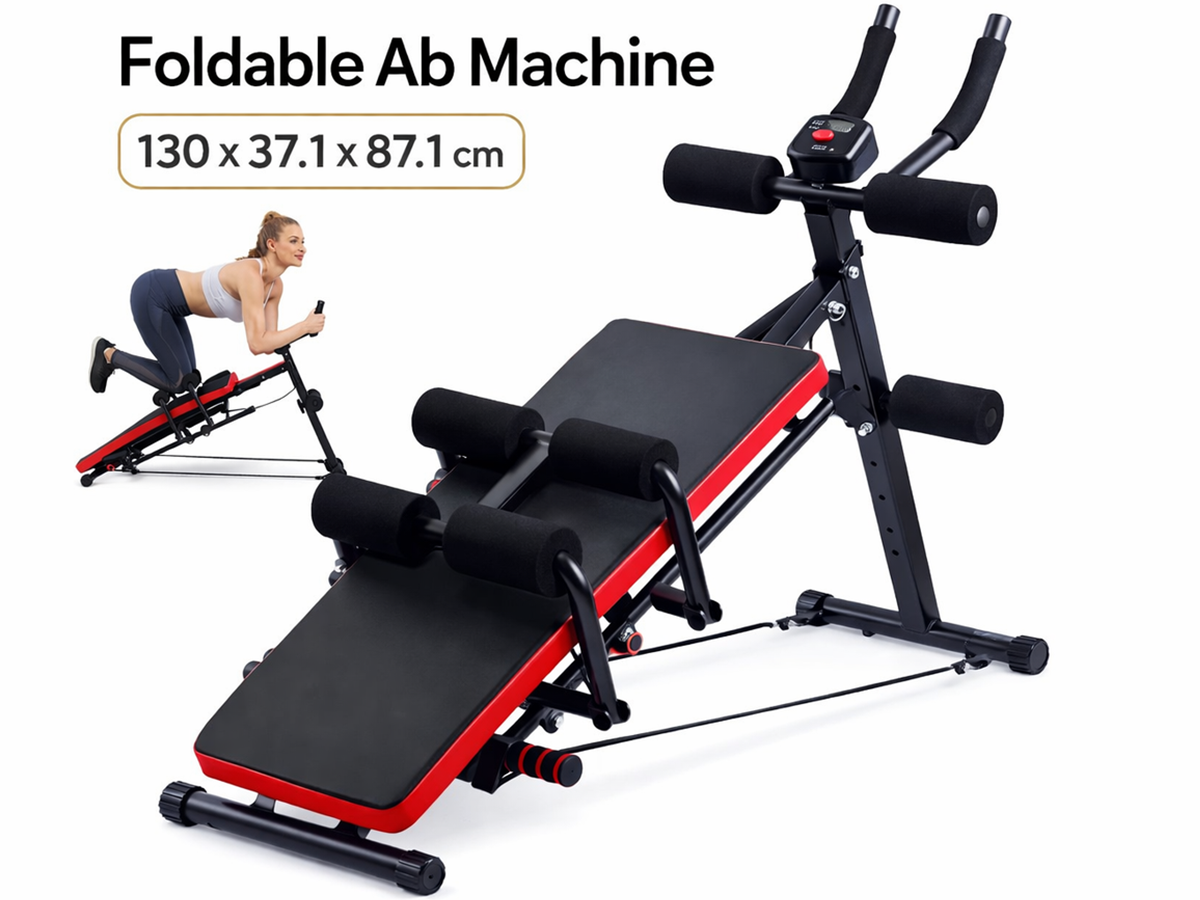 Ab Workout Machine Fitness Bench with LCD Monitor