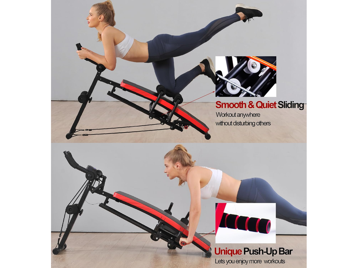 Ab Workout Machine Fitness Bench with LCD Monitor