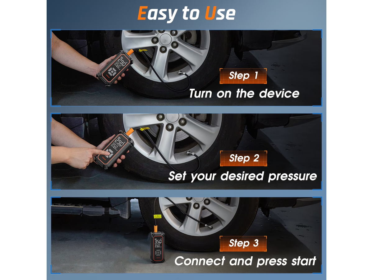 Cordless Tire Inflator 160 PSI Portable Air Compressor with 3000mAh Battery