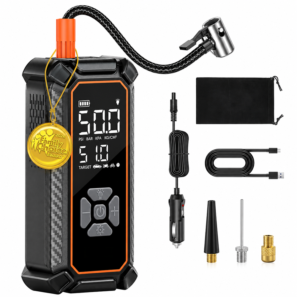 Cordless Tire Inflator 160 PSI Portable Air Compressor with 3000mAh Battery