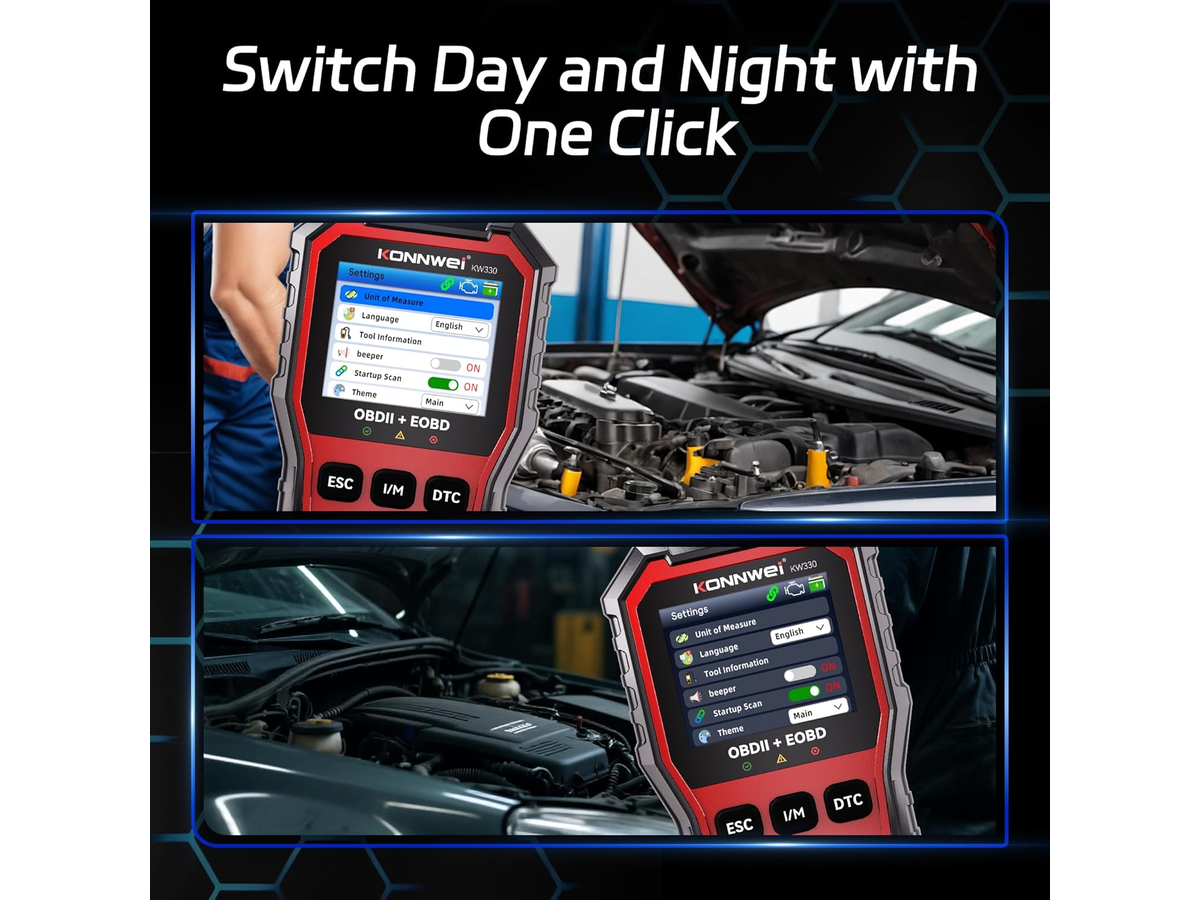 KONNWEI KW330 OBD2 Scanner Car Diagnostic Tool with Battery Test & Engine Fault Code Reader