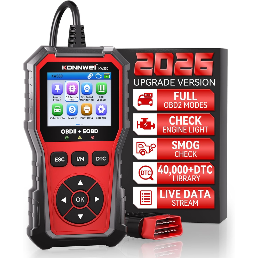 KONNWEI KW330 OBD2 Scanner Car Diagnostic Tool with Battery Test & Engine Fault Code Reader