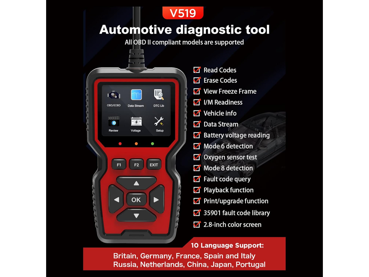 OBD2 Scanner V519 Car Diagnostic Scan Tool with Battery Voltage Test