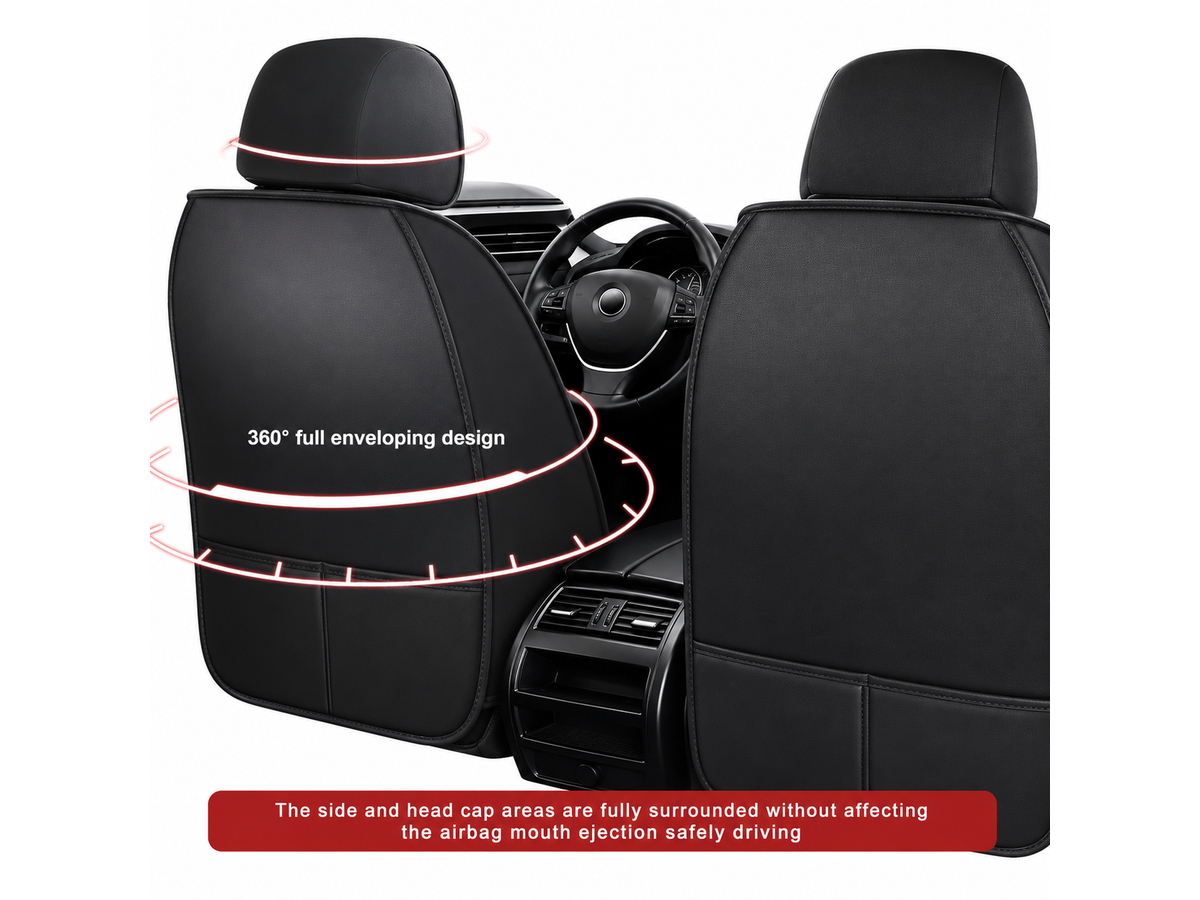 Car Seat Covers 11 PCS Universal PU Leather Car Seat Covers for 5 Seater Vehicles