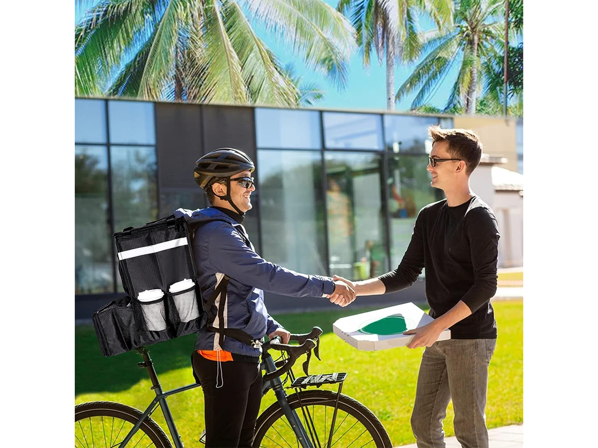 Insulated Food Delivery Backpack Expandable Leakproof Waterproof Delivery Bag for Pizza