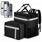 Insulated Food Delivery Backpack Expandable Leakproof Waterproof Delivery Bag for Pizza