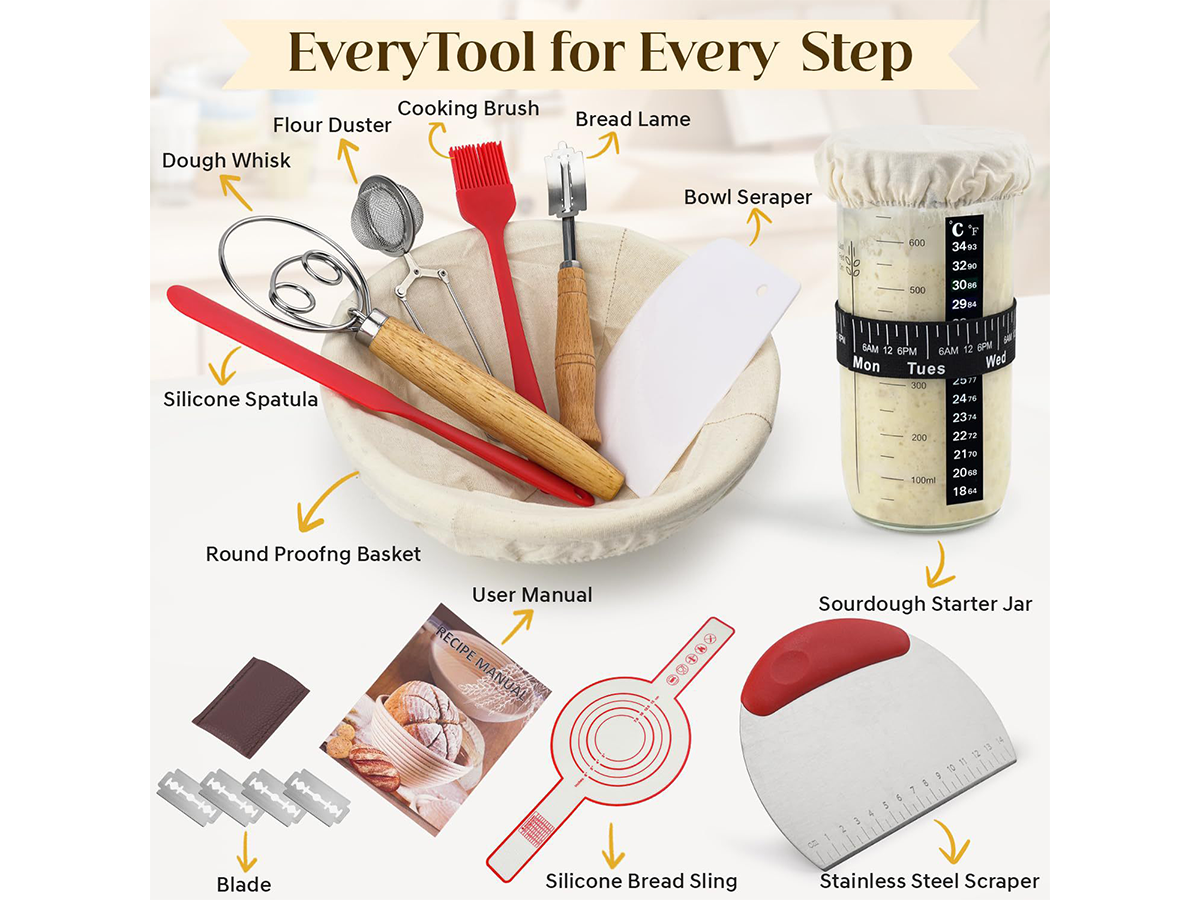 Sourdough Proofing Baskets Complete Bread Baking Kit with Banneton Basket