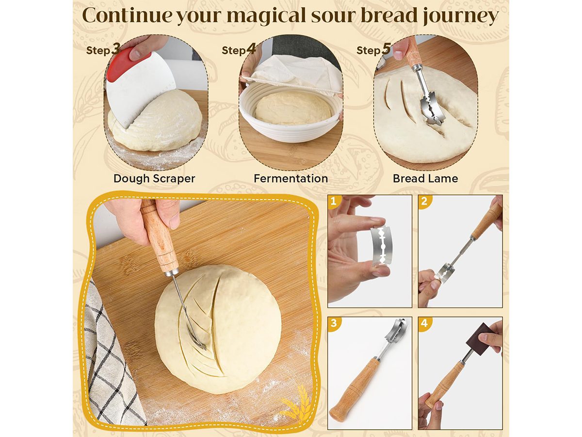 Sourdough Proofing Baskets Complete Bread Baking Kit with Banneton Basket