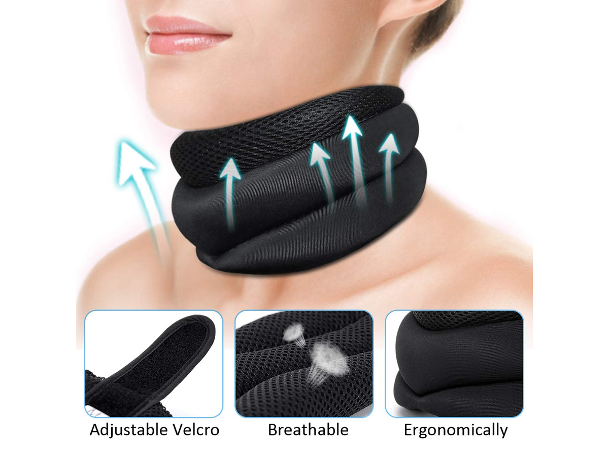Neck Support Brace Cervical Collar Adjustable Soft Foam Neck Support for Travel