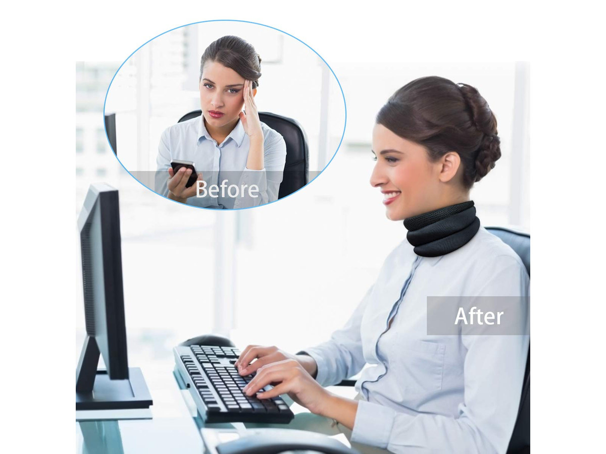 Neck Support Brace Cervical Collar Adjustable Soft Foam Neck Support for Travel